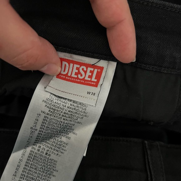 New Diesel Viker Straight Leg Black Denim Jeans Mens size 36 x 30 - Picture 5 of 8